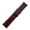 Extra-wide crocodile grain leather watch strap