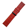 Extra-wide crocodile grain leather watch strap