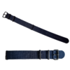 Nato style one-piece nylon watch strap with black steel buckles