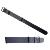 Nato style one-piece nylon watch strap with black steel buckles