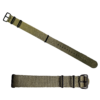 Nato style one-piece nylon watch strap with black steel buckles