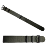 Nato style one-piece nylon watch strap with black steel buckles