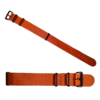 Nato style one-piece nylon watch strap with black steel buckles