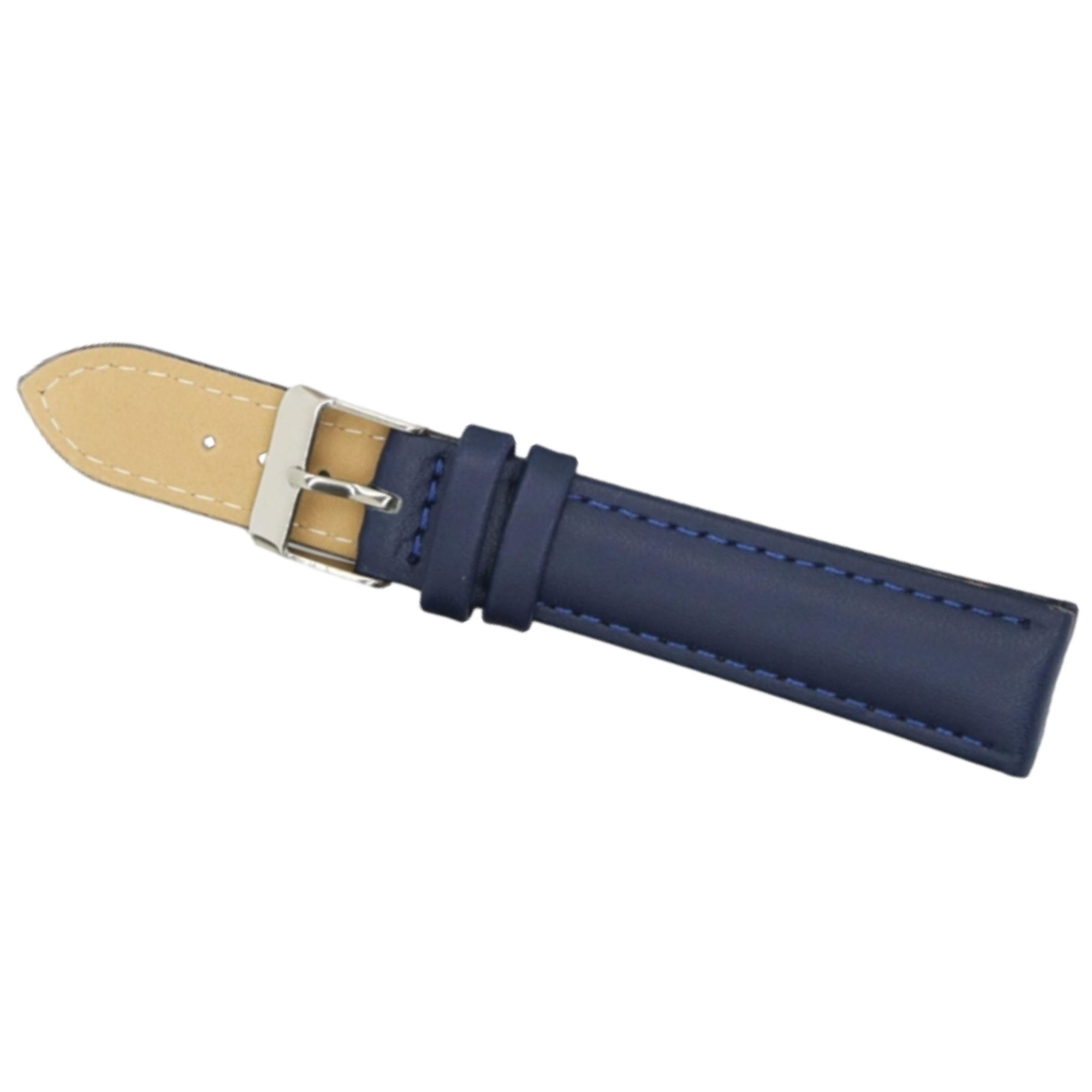 Calf grain leather watch straps with stainless steel buckles.