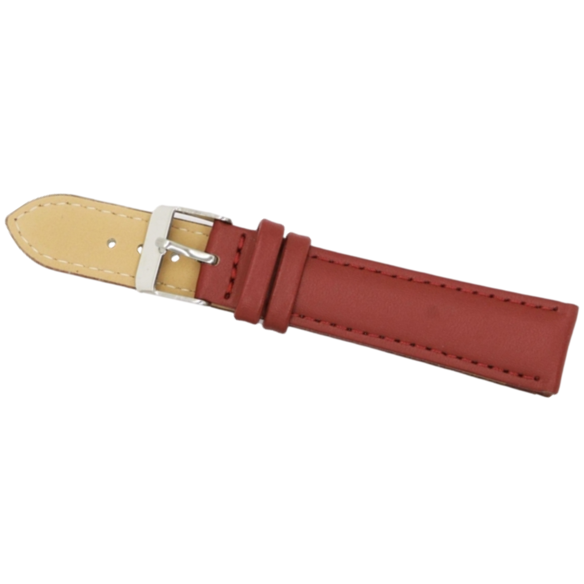 Calf grain leather watch straps with stainless steel buckles.